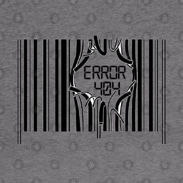 Error 404 Barcode by Cyber Club Tees